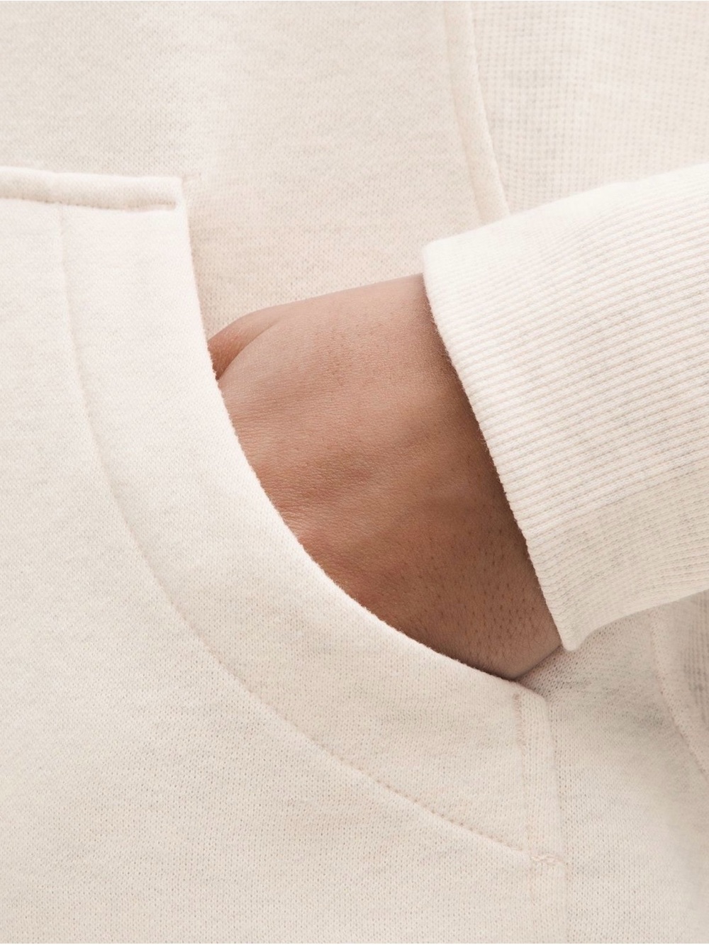 Lululemon Scuba Oversized Half Zip Hoodie White Opal/Bone Fleece Pullover XS/S - Picture 5 of 8